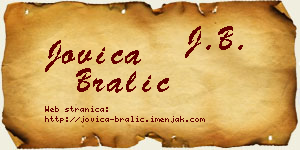 Jovica Bralić vizit kartica
